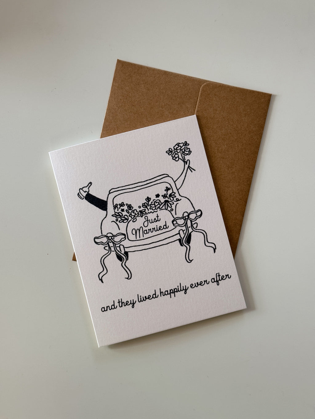 Just Married Getaway Car Card