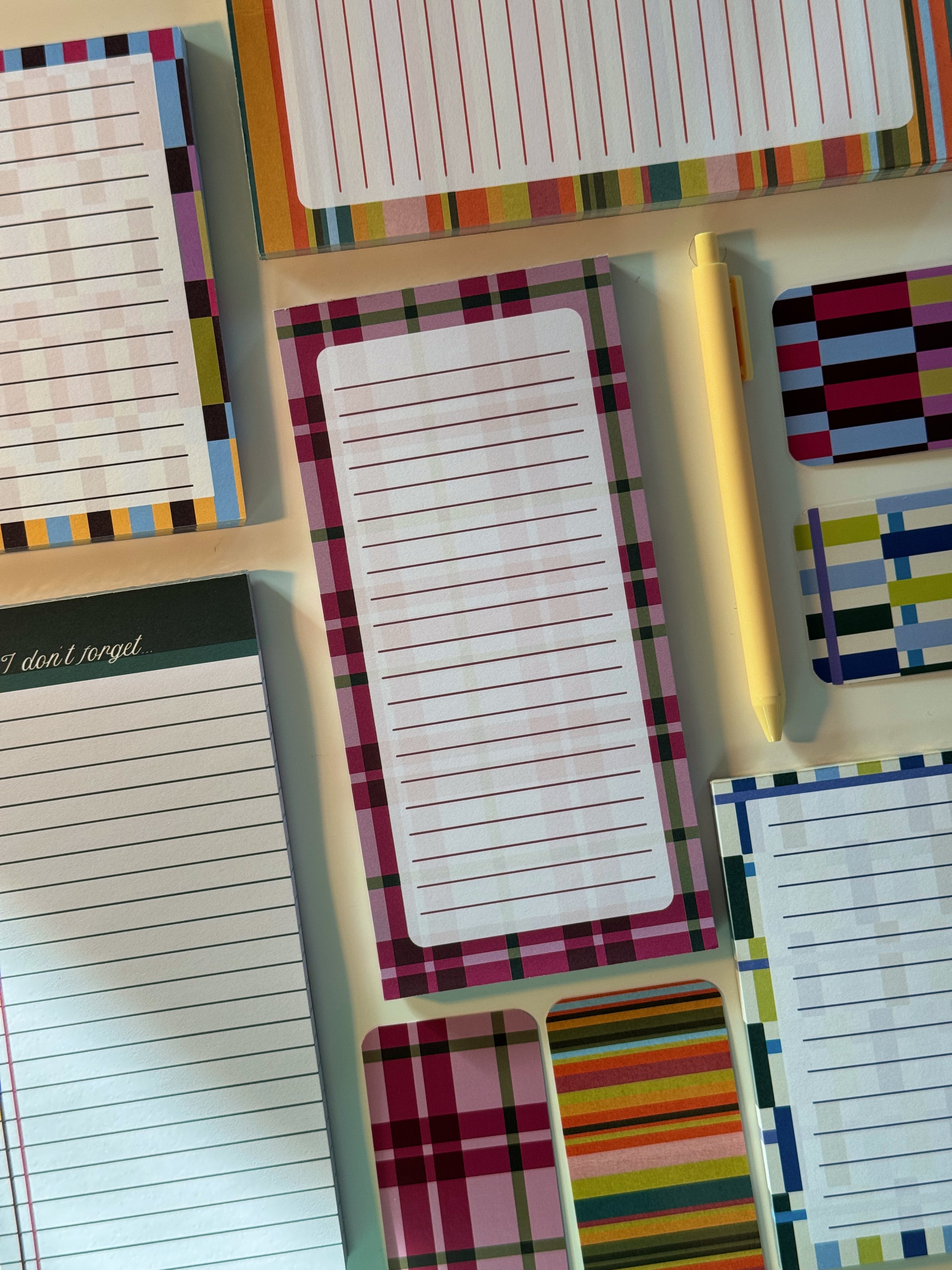 Plum Plaid Long Notepad