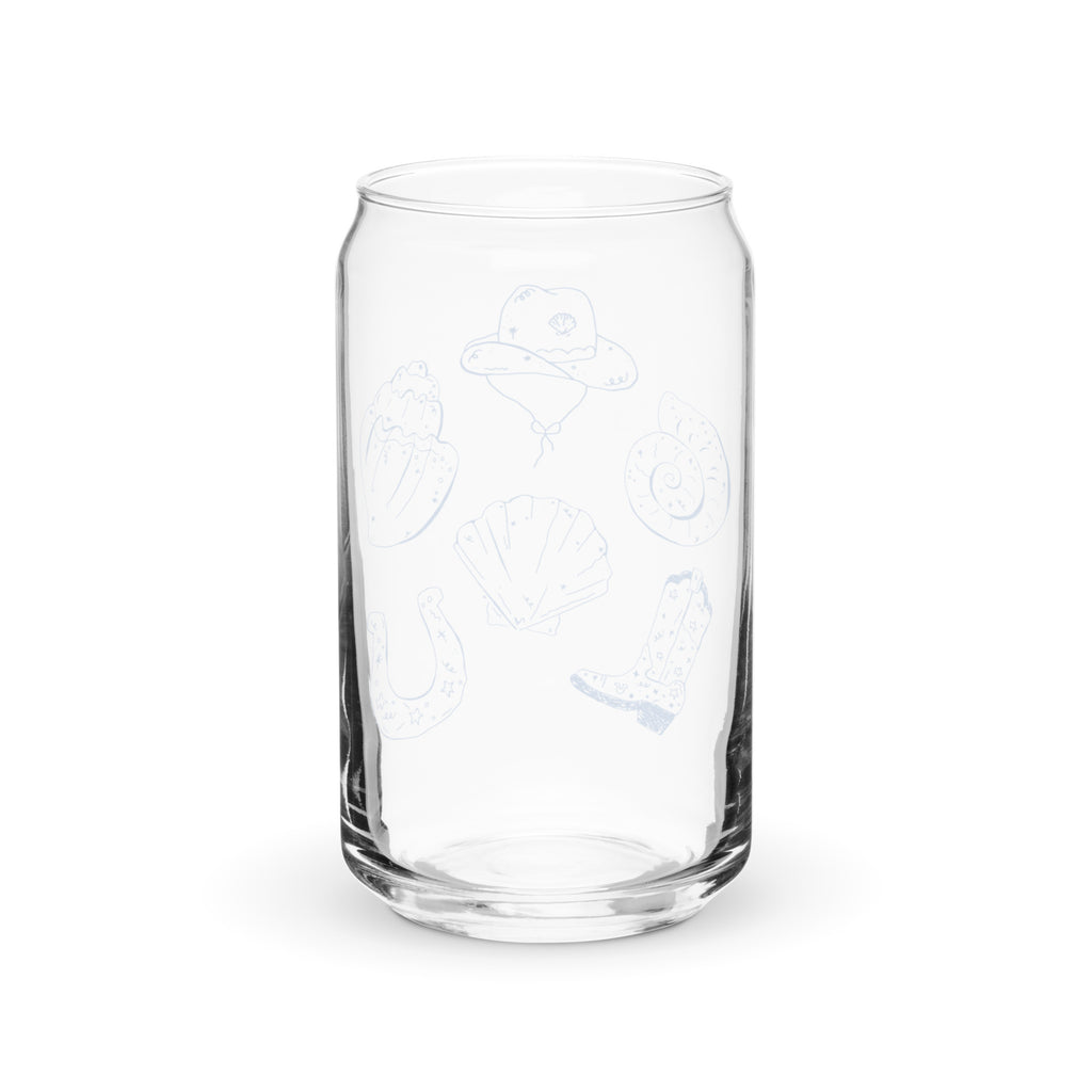 Salty Cowgirl Can Glass