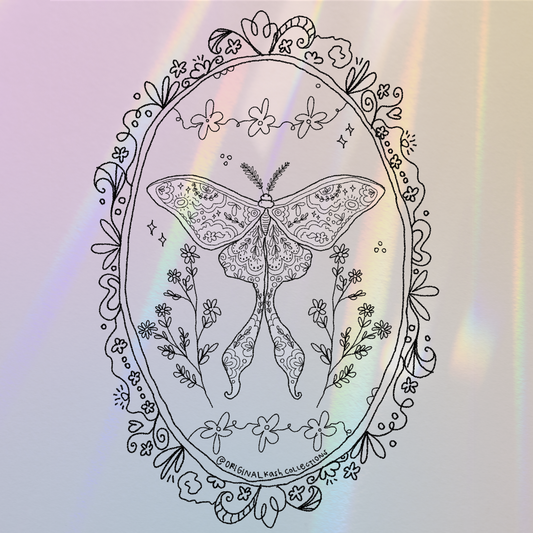 Floral Moth Suncatcher Sticker - RESTOCK