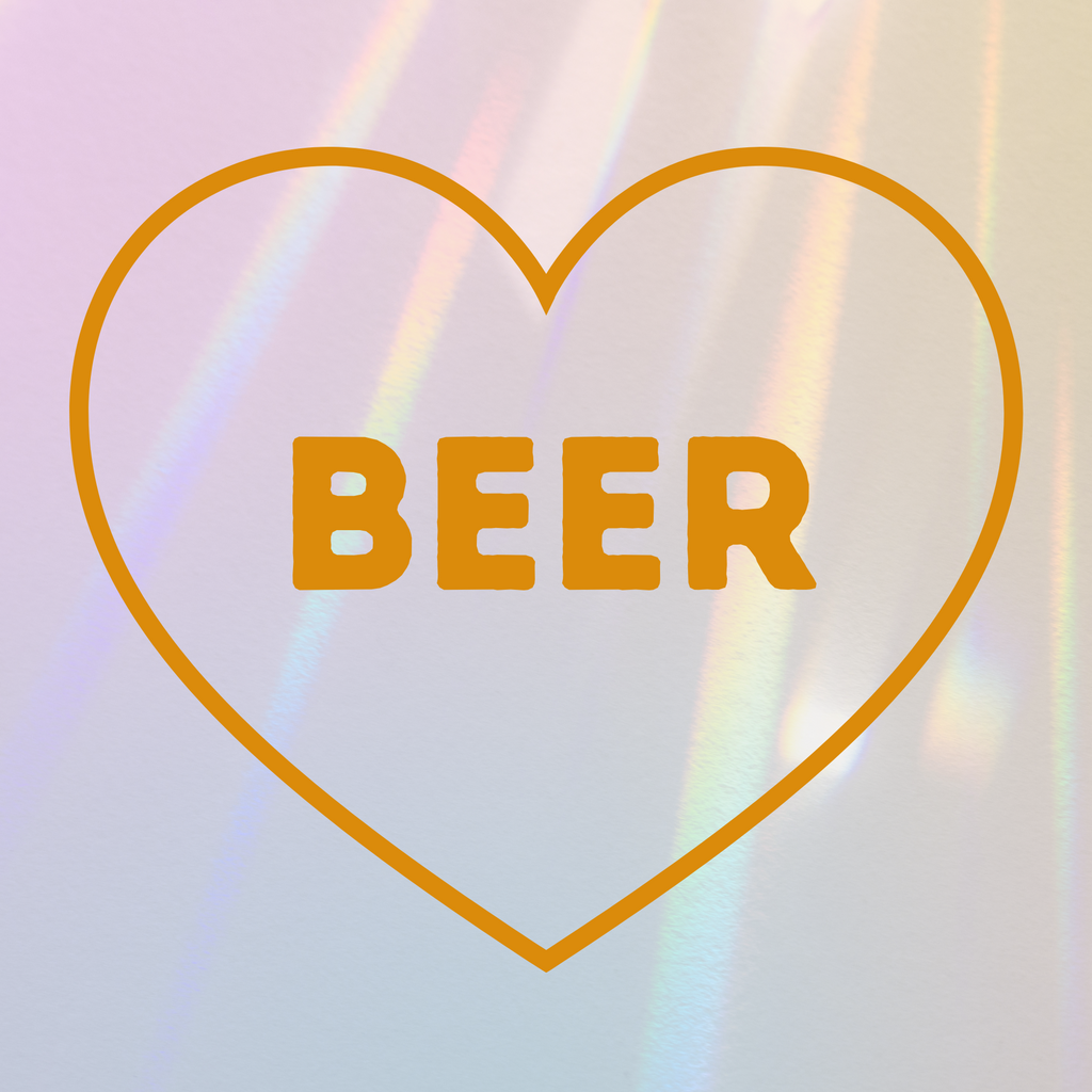 I Heart BEER Suncatcher Sticker