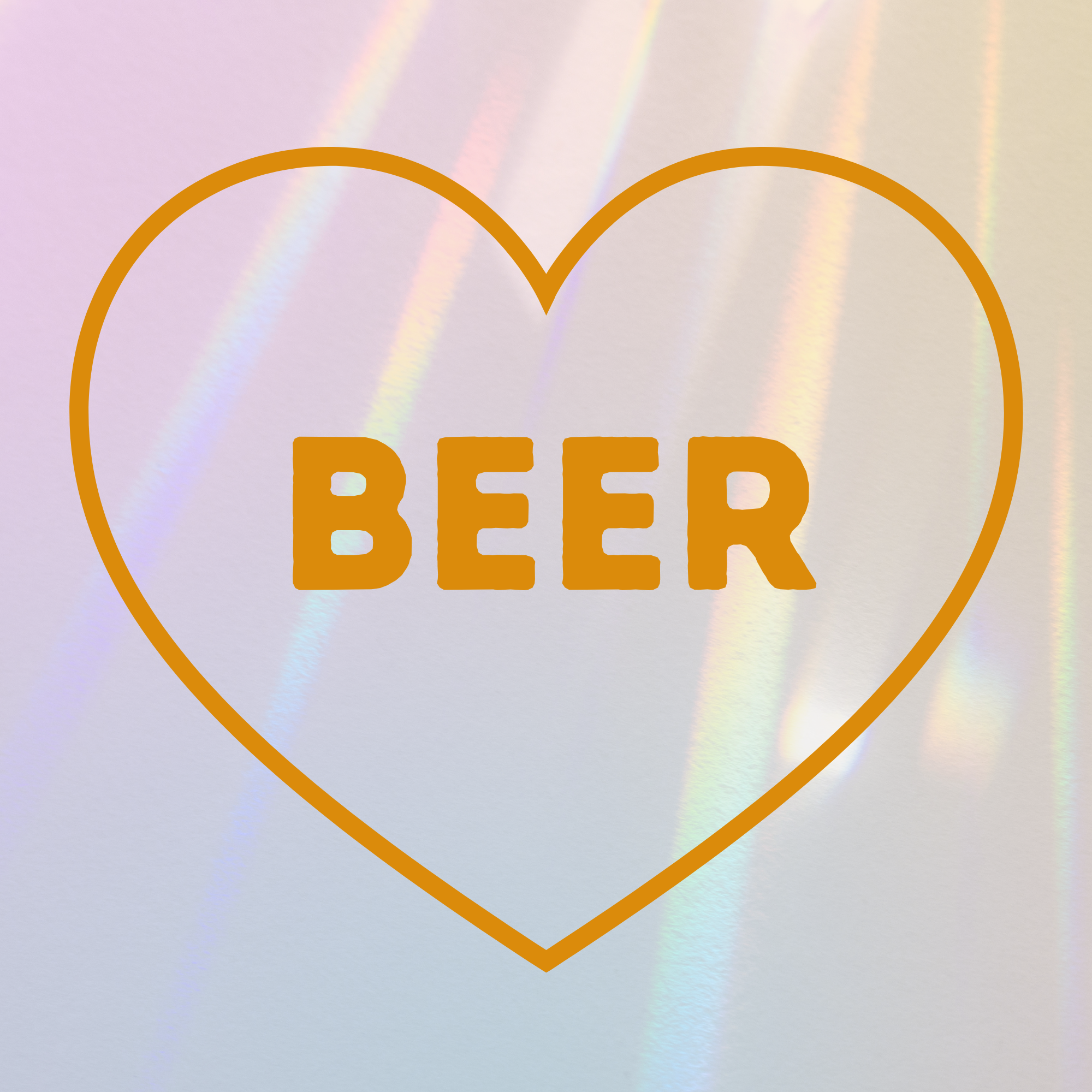 I Heart BEER Suncatcher Sticker