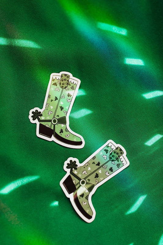 Let's Get Lucky Cowboy Boot Sticker (2 Colors)