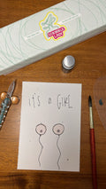 Hand Painted It's a Girl Card